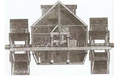 A 1751 drawing of a boat mill